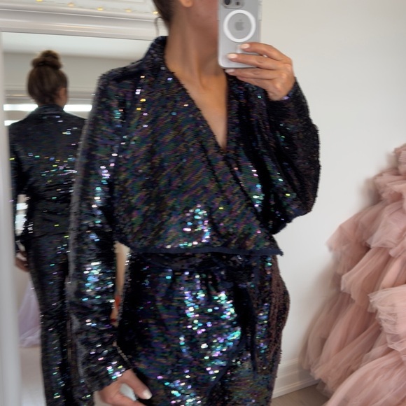 High Quality Black Sequin Party Suit - Glam Night Out - Size M - Picture 3 of 8